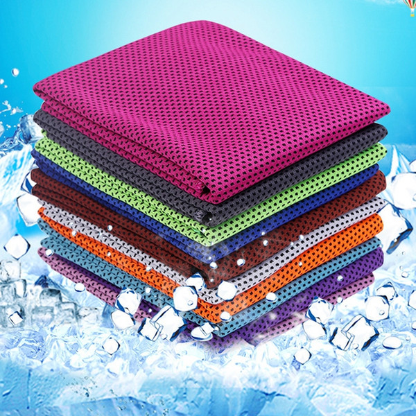 Ice Towels Instant Cooling Towel Reusable Double Colors Cool Towels Quick Dry Cloth Fitness Yoga Climbing Exercise with Retail Bag YW3186