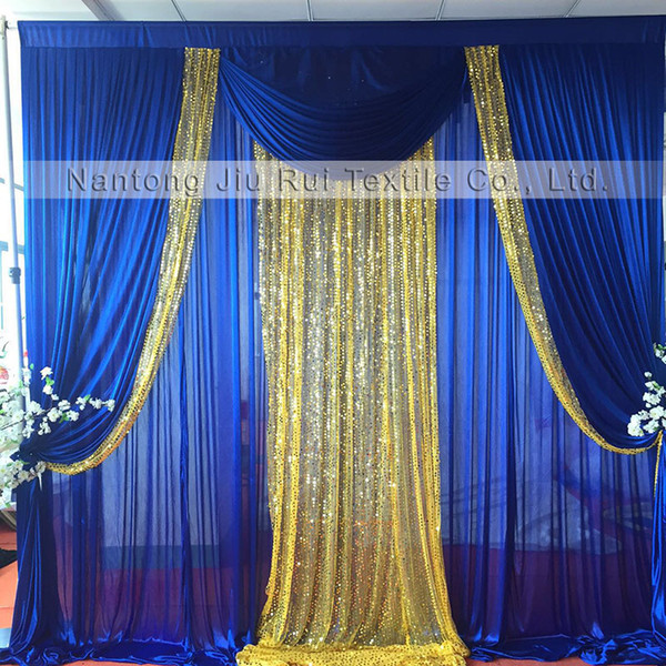 Toppest Sale 3mH x3mW wedding /party/ birthday /christmas backdrop ice silk and sequin curtain event decoration