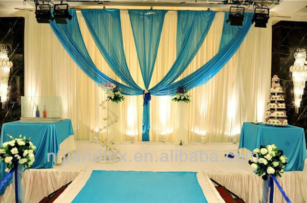 1PCS Various Style 3M*3M Ice Silk Fabric Curtain With Swag For Wedding,Party,Hotel Decoration Use