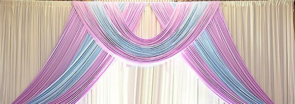 9mWx2.45mH New Fashion Colorful Swags Drapes Wedding Backdrop Wedding Curtain Only 1PCS With Free Shipping