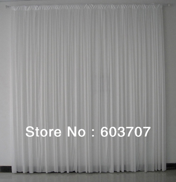 10FT *10FT White Ice Silk Wedding Backdrop Curtain With Free Shipping For Wedding,Party,Hotel Decoration Use