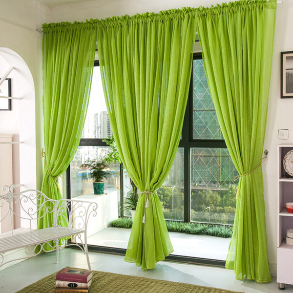 2016 Modern Curtains For Living Room Tulle Window Bedroom Cortinas Yarn Product Solid Color Window Curtain Sheer Blinds Voile Sheer Curtains