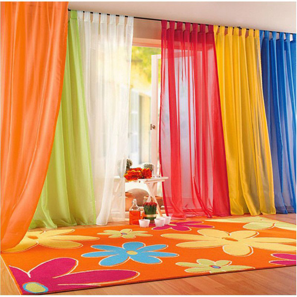 15 Colors Sheer Curtain For Living Room Window Tulle Curtains For Bedroom Home Decor Draperies Drapes Organza Tulle Curtain