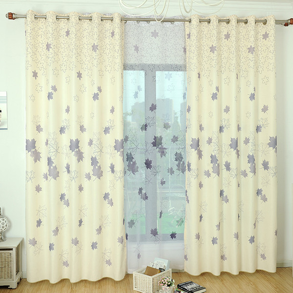 Korean Style Voile Curtain Living Room bedroom blackout curtains window screens leaves printed sheer curtains