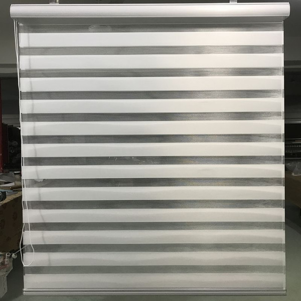 Zebra Blinds Horizontal Window Shade Double layer Roller Blinds Window Custom Cut to Size Ivory Curtains for Living Room