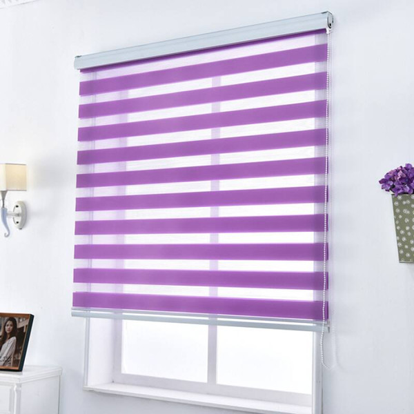 Zebra Blinds Horizontal Window Shade Double layer Roller Blinds Window Custom Cut to Size Purple Curtains for Living Room