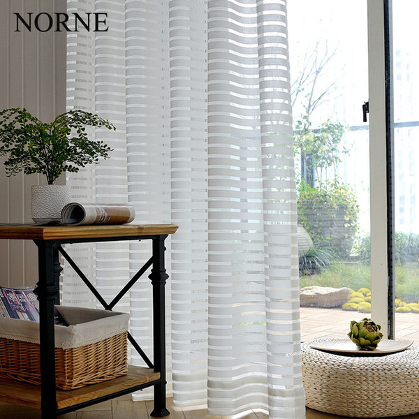 Norne Modern Tulle Window Curtains For Living Room The Bedroom The Kitchen Cortina(rideaux) Stripe Lace Sheer Curtains Fabric Blinds Drapes