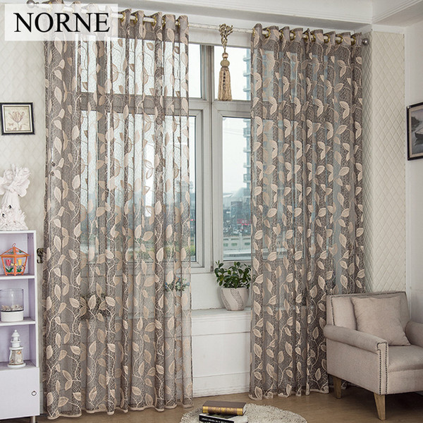 NORNE Modern Tulle Window Curtains For Living Room The Bedroom The Kitchen Cortina(rideaux)Leaves-Vine Lace Sheer Curtains Blinds Drapes