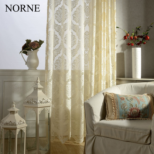 NORNE Modern Tulle Window Curtains For Living Room The Bedroom The Kitchen Cortina(rideaux) Vienna Laces Fabric Sheer curtains Blinds Drapes