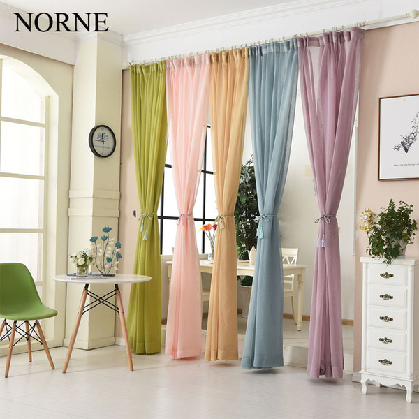 NORNE Modern Tulle Window Curtains For Living Room The Bedroom The Kitchen Cortina(rideaux)Duoli Soild Color Sheer Curtains Blinds Drapes