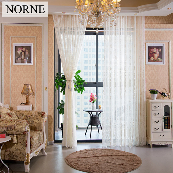 NORNE Window European style Drapes for Bedroom Living Room Kitchen Door Blinds Semi Royal court Lace Tulle Voile Sheer Curtains Panel