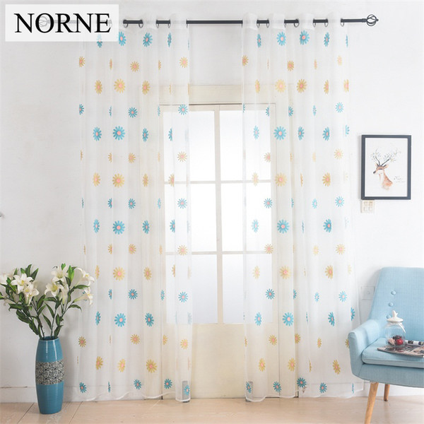 Norne European White Embroidered Voile Curtains Bedroom Sheer Curtains curtain for Living Room Tulle Window Curtains/Window Panels