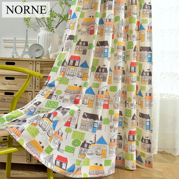 NORNE Eco-friendly Fabric Cartoon Curtain Window Curtain Baby Curtain Kids Curtains for Children Princess Bedroom Livingroom