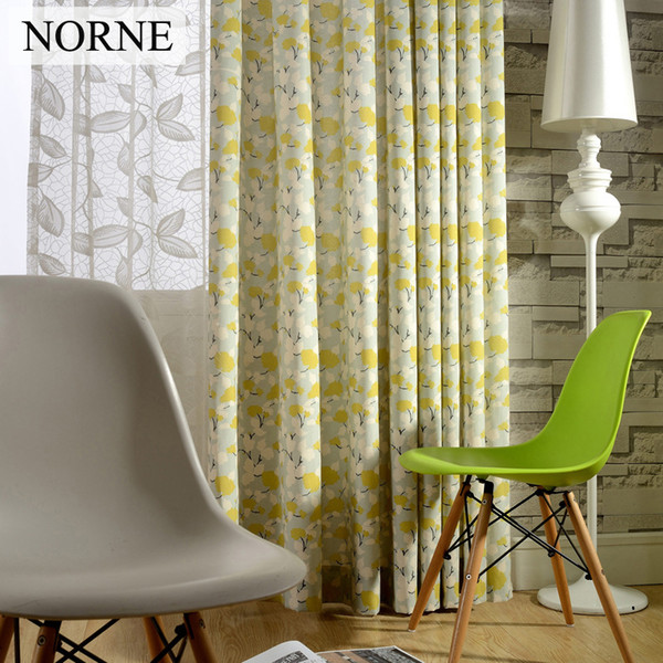 Norne Flowers Print Room Darkening Window Curtain Panel Drapes,Thermal Insulated,Privacy Assured Curtains for Bedroom Liveroom