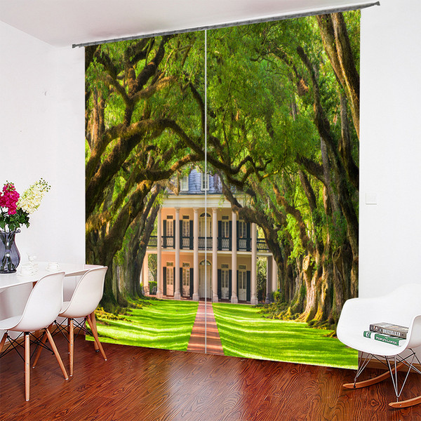 3D Art Design Tree-lined Path Design Curtain Personalized Curtain 52*84 Inch,80*84 Inch, 104*84 Inch, 118*106inch