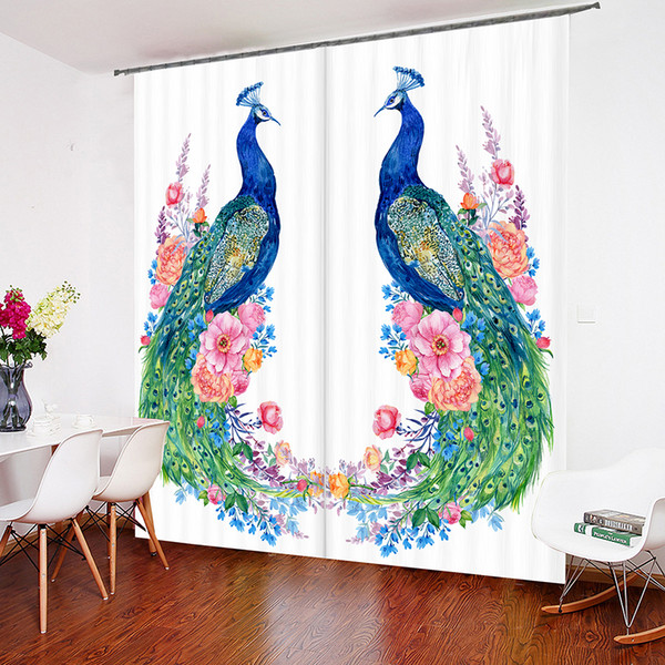 New Curtain Personalized Curtain Peacock swan 52*84 Inch, 80*84 Inch, 104*84 Inch, 118*106inch