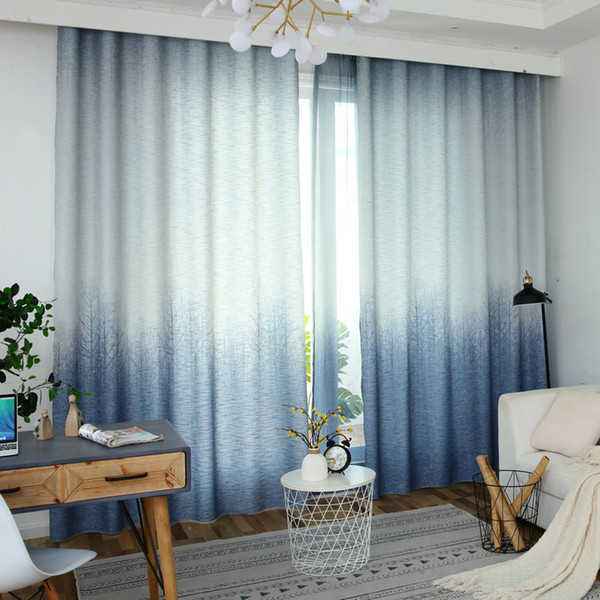 Curtains for Living Room Bedroom Blackout Kitchen Luxury Window 2019 New Gradient Printed Curtain Fabric