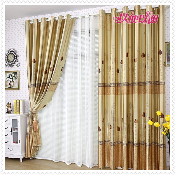 New Design Fashion Pleated Curtain Textiles Eyelet Style Window Living Room Sheer 2 Panels Finished Curtains Jacquard Blackout Ready-made