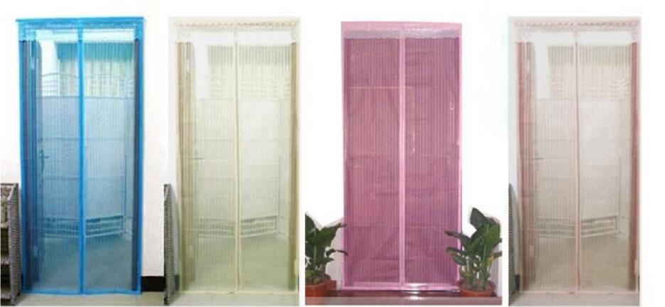 New Arrive Mosquito curtain quality screen door magnetic buckle magnetic stripe screen door window summer jacquard stripe Sheer Curtains