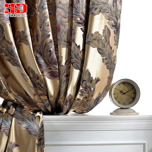 Luxury Curtain For Living Room Peacock Feather Blinds Jacquard Drapes For Bedroom Chinese Window Shading High Shading Panels D19011506