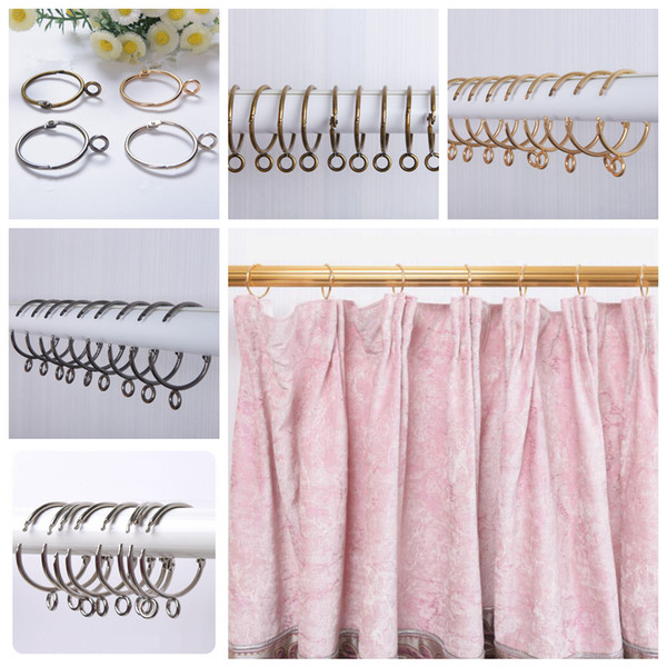 38mm Household Curtain Hanger Clamp Ring Metal Hook Grommet Opening Round Buckle Practical Window Curtains Accessories 4 Colors AAA874