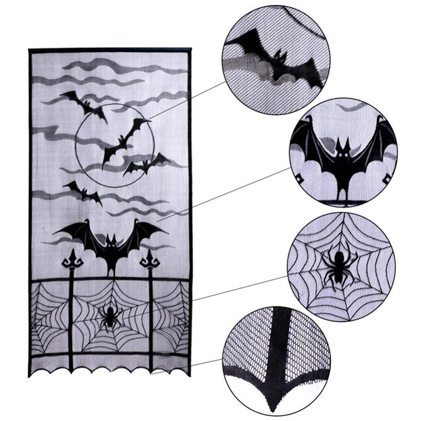 (one piece wholesale)Halloween Decorations Props Spiderweb Lace Door Curtain Decoration for Home Horror Decor Event Party Supplies