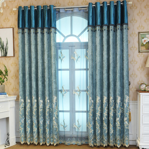 European chenille embroidery cation blackout curtains thickening curtain yarn custom