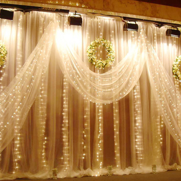 SUPli 300 LED Window Curtain String Light for Wedding Party Home Garden Bedroom Outdoor Indoor Wall Decorations