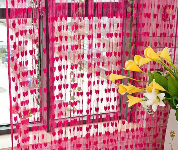 Wedding backdrop curtain love heart tassel Screens Room Dividers door Curtain party decoration props colorful free shipping