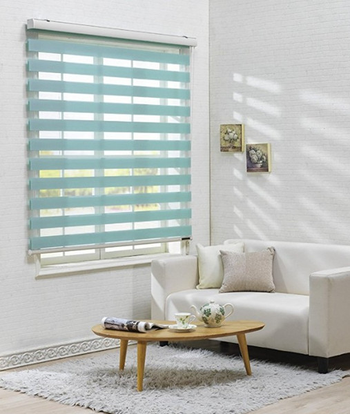 Custom Cut to Size W 39 x H 47 Inch Horizontal Window Shade Blind Zebra Dual Roller Blinds Curtain