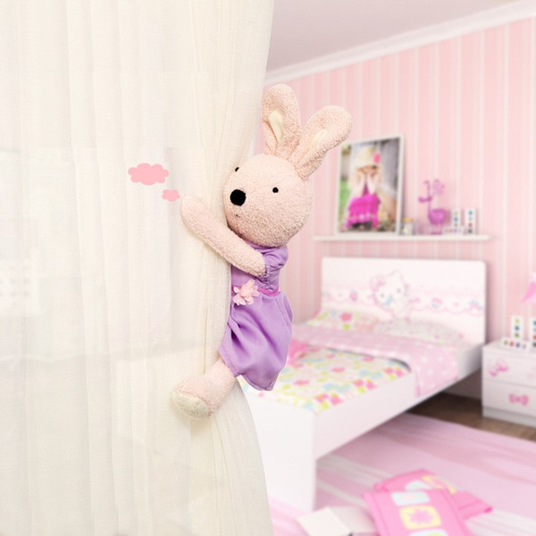 Magnet Curtain Buckle 4 Designs Rabbit Plush Toy Curtain Clip Kids Cartoon Sleeping Doll Home Window Decorations 1 Pieces ePacket