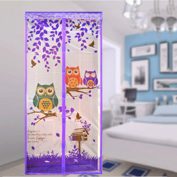 Magnetic Curtains Door Screen Tulle owl / Monkey Anti-Mosquit Sheer Curtains Hands-free Mosquito Net Curtain For Kitchen Door Screens