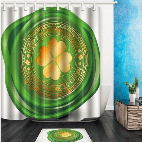 180*180cm Custom St.Patrick's Day Pattern Curtain Polyester Fabric Window Curtain Size (One Piece) AF-004