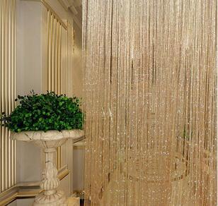 Tassel Glitter Curtains String Champagne for Living Room Window Door Shower Curtain Divider Panels Screen Drape Decoration