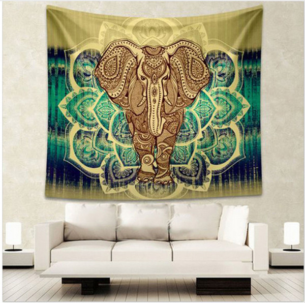 Curtain Home Textiles Indian style printed home tapestry wall hanging wall decoration beach towel elephant totem beach carpet 1104