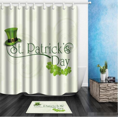 Factory Direct Price 180*180cm Custom St.Patrick's Day Pattern Curtain Polyester Fabric Window Curtain Size (One Piece)