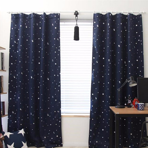 139cm x190cm Star Kids Child Bedroom curtains with 5 colors Blackout Thermal Solid Window Curtain For Living room Decor