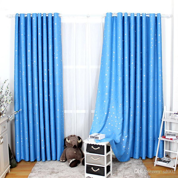 Exquisite Modern Window Curtain Star Pattern Kids Children Curtains For Home Living Room Decoration Blackout Drapes Tide 22xs cc