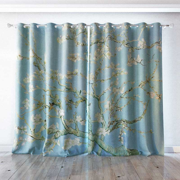 Personality Custom curtain world famous painting Almond blossom drapes Extra wide Blackout curtain party decoration background