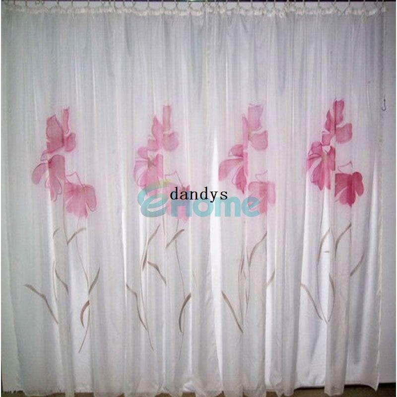 150 x225cm Fashion Home Decor Curtain Handmade Inkjet Flower Window Screen Sheer#56681, dandys