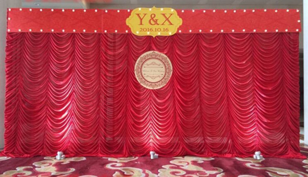 High Quality 3x6m elegant water wave wedding curtain backdrops swags drapes for wedding/party decoration free shipping