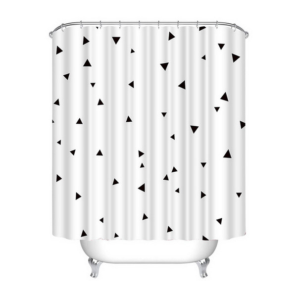 DIDIHOU 1Pc Modern Simple Polyester Waterproof Geometric Hooks Shower Curtain For Bathroom Home Decoration 180x180CM