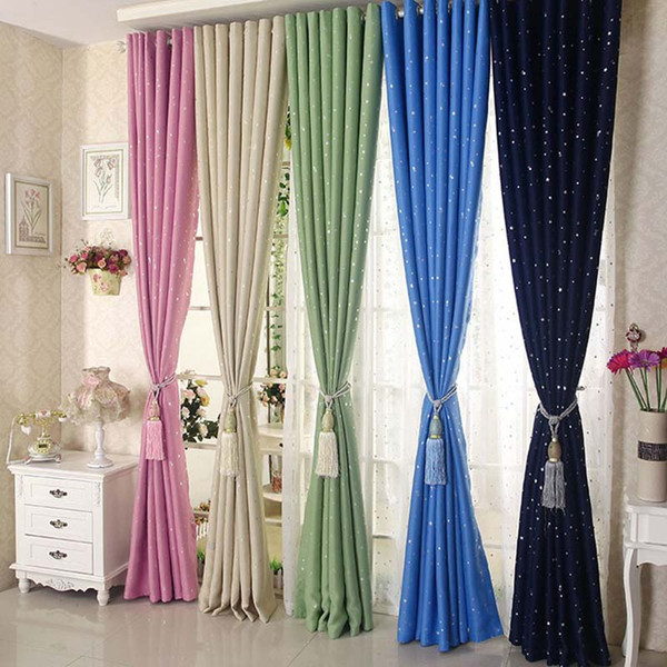 Rural Style Window Curtains Children Bedroom Ornament Multi Color Stars Shape Curtain For Home Living Room Decorate Home Shading Cloth