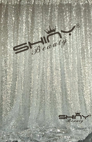 ShinyBeauty 7FTx7FT Silver Sequin Backdrop Curtain Christmas Decoration Sequin Backdrop Photography for Party/Event/Wedding/Prom