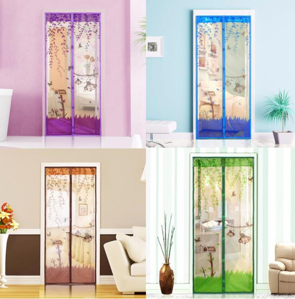 1PC Durable Magnetic Mesh Screen Door Mosquito Net Sheer Curtains Protect Kitchen Window Organza Scree 90*210cm/100*210cm 4 Colors