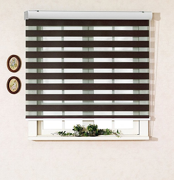 Custom Cut to Size W 43 x H 64 Inch Horizontal Window Shade Blind Zebra Dual Roller Blinds Curtain