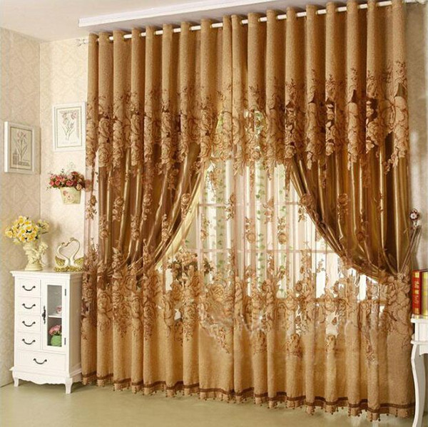 100*270cm Modern Fashion High Quality Window Screening Curtain Finished Product Window Curtains Without Blackout Lining Curtain