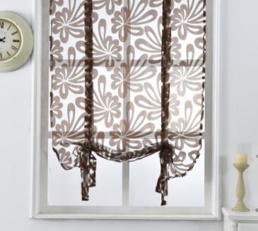 Kitchen short curtains jacquard roman blinds floral white sheer curtains window treatment door curtains home decorsheer