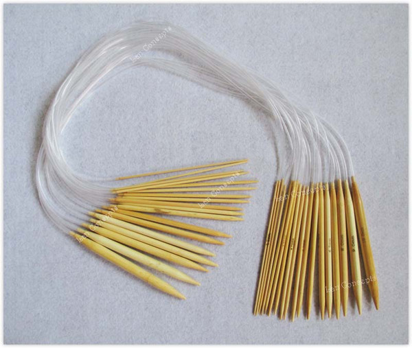 Free shipping 18 Sizes Bamboo Circular Knitting Needles DIY Craft Yarn Tool - 5 sets/lot LA0333 wholesale