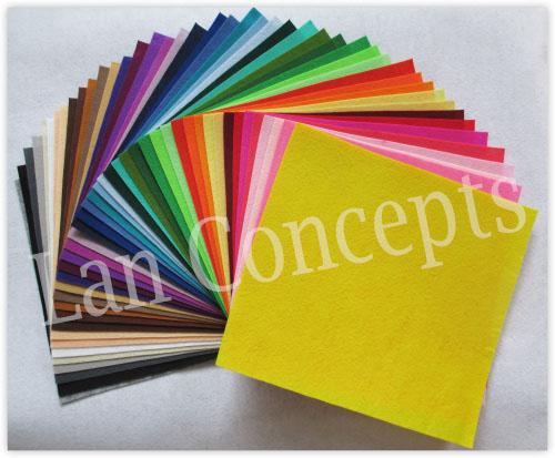 Free shipping DIY Polyester Felt Fabric Nonwoven Sheet -30 x 30cm 44 sheets/lot mixing colors LA0164